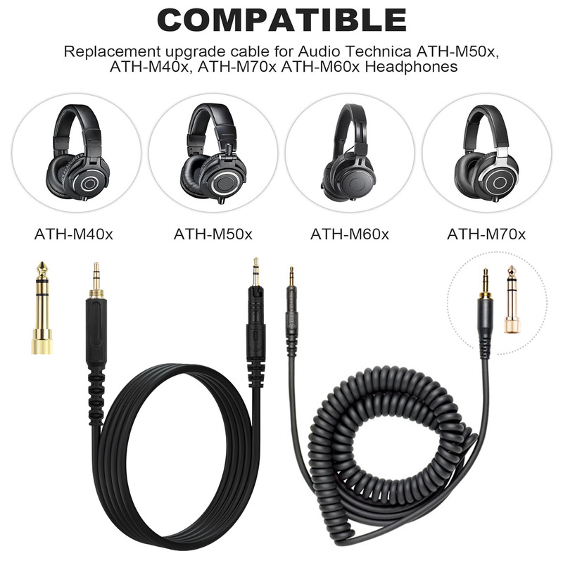 Cable de audio en espiral de r - Audio Technica Headphone Ath-M50X reseña y precio